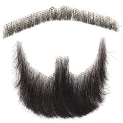 False Mustaches Human Hair Fake Beard for Men One Pair Black Fake Mustache Re…