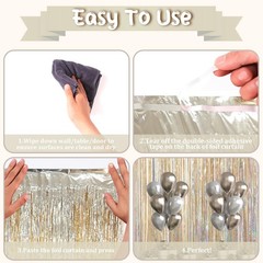 Voircoloria 3.3 x 6.6 ft Foil Fringe Backdrop Curtains, Tinsel Streamers Part…