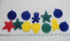 Vintage 1991 Plastic Charm Weights/Bright Multi Colored 12 Pack/Pre-Loved