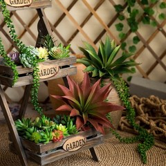JUSTOYOU Large Artificial Succulents Aloe Plants Real Touch Fake Large, Red
