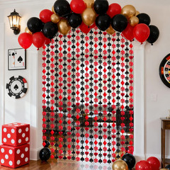 2 Pack Premium Casino Theme Party Decorations, Poker Curtains 3.3 X 6.6 Ft Casin
