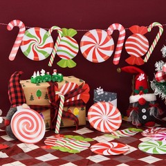 180 Pcs Christmas Candyland Cutouts Paper Candy Cutouts Peppermint Candy Cane…