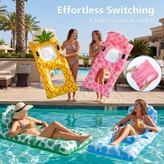 4 Pcs Inflatable Pool Float Lounger for Adults Chair Floaties with Drink Hold…