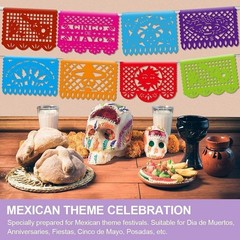 Vibrant 6PCS Papel Picado Party Banners for Dia de Los Muertos and Cinco de Mayo