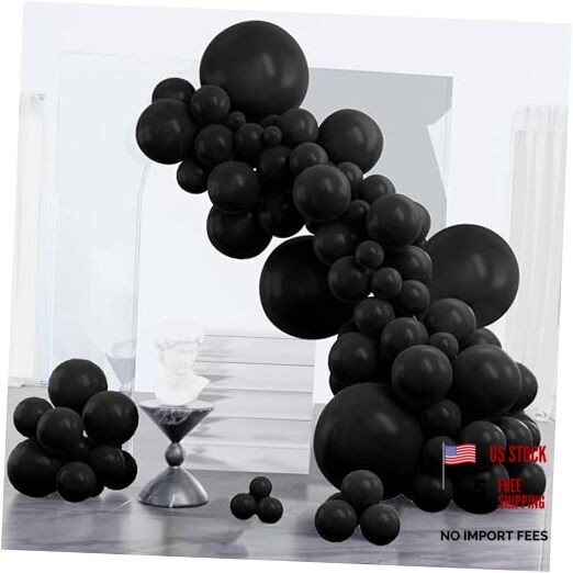 Black Balloons 152 pcs Different Sizes of 18 12 10 5 Inch Black Black-y18