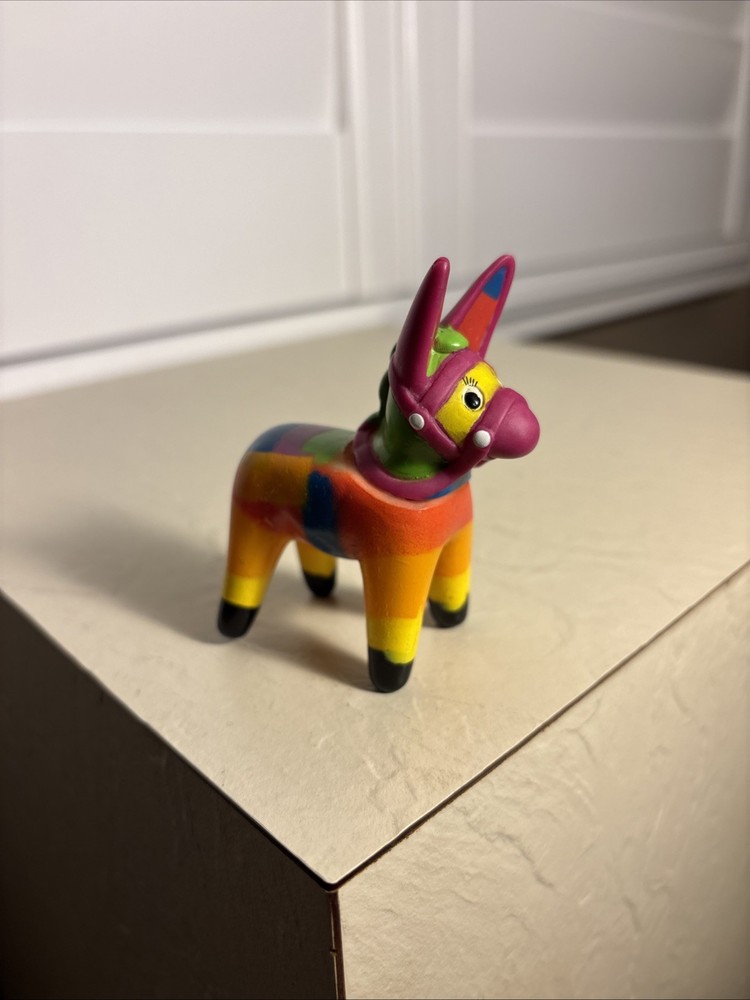 Vintage Miniature Donkey Piñata Multi color Plastic Dollhouse China