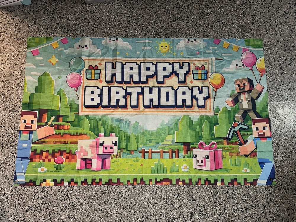 birthday party banner inspired by the video game 5×3
