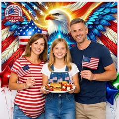 BlissYard 4th of July Decorations 71 x 43 Inch America Independence Day Banner U