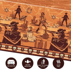 1PC Western Tablecloth – Western Cowboy Birthday Decorations Wild West Theme …