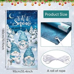 Let It Snow Winter Gnomes Fabric Wall Decoration, 71 X 35 Inches – Snowman and S