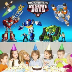 Transformers Rescue Bots Party Decor Party Supplies Backdrop Banner Boys 5x3ft
