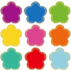 108PCS Confetti Flowers Cutouts 3.5 Inch, Assorted Colors Paper Bulletin DIY