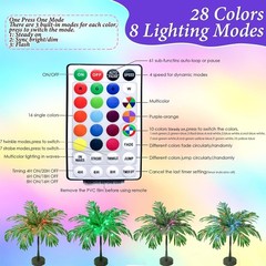 Compact 28 Color LED Palm Tree – Perfect Table Decor for Parties & Holidays