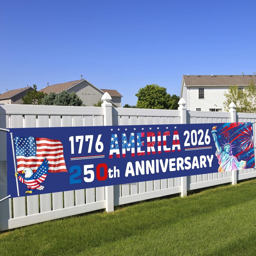 250th Anniversary American Banner, 1776-2026 250 Years USA Birthday Banner, 1…