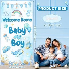 Welcome Home Baby Boy Banner Decorations Welcome Baby Boy Door Cover It’s a B