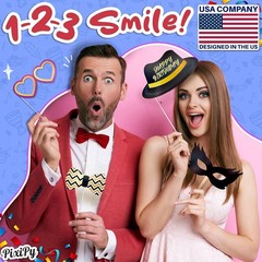 Delightful 54-Pc Multicolored Photo Booth Props Kit for Memorable Birthdays