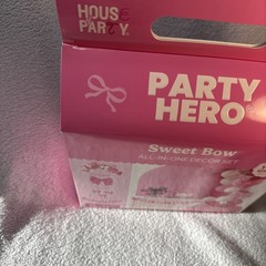 86pc Party Hero Sweet Bow All In One Decor Set Pink 8ft Balloons Garland