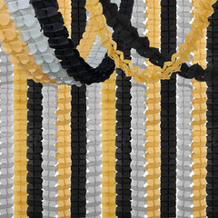 Black-Gold Silver Party-Decorations Streamers Garland – 157Ft Graduation Four-Le