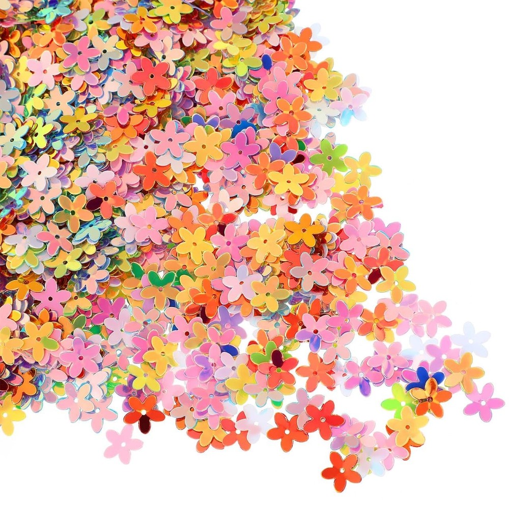 Flower Shape Confetti Ornaments 0.39 Inch 60G Colorful Party Table Decor