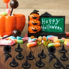 12x Plastic Witch Hats Mini Halloween Witch Hats Wizard Hat for DIY Crafts Bottl