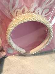 Bride to Be Headband with Pearls Bachelorette Party