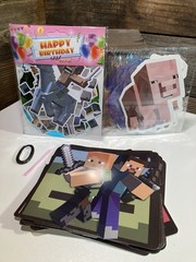 Minecraft Themed Happy Birthday Party Supplies/Decorations Hangers