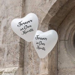 Sumind 60 Pieces Memorial Balloons Funeral Hearts Shape Remembrance Latex Bal…