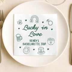 Custom Lucky in Love Bachelorette Napkins Personalized Party Decor SATTNA0325