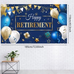 Retirement Party Banner Photo Booth Backdrop Extra Large Fabric Sign