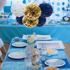 10 PCS 4 Inch Paper Tissue Pom Poms DIY Flowers Ball Wedding Party Gold