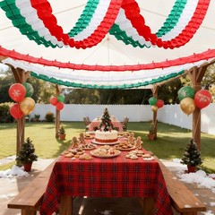 JULMELON 12 PCS Christmas Streamers Decorations, Hanging Red and Green Streamers