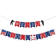 ANFEST Veterans Day Backdrop Banner, Military Going Away Party Decorations, W…