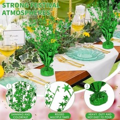 Green Foil Star Centerpiece, 6 Pack Metallic Foil Spray Centerpieces Table Decor