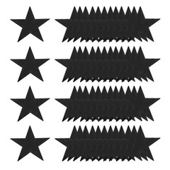 80 Pcs Black Stars Cutouts, 6 Inch Double Printed Paper Stars Cutout