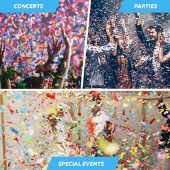 Multicolor Confetti Paper 2.2lbs Biodegradable Non-Staining Fire-Resistant