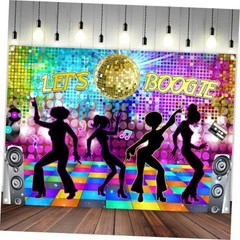 Disco Backdrop 7 x 5 ft Retro Glow Party 70s 80s 90s Theme Stage 7x5ft Multi