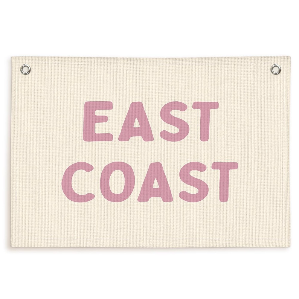 Coastal Nursery Room Decor,Vintage Pink East Coast wall art Banner, Coastal C…