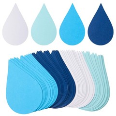 120 Pieces 4 Inch Blue Raindrop Paper Cutouts Classroom Bulletin Board Decor