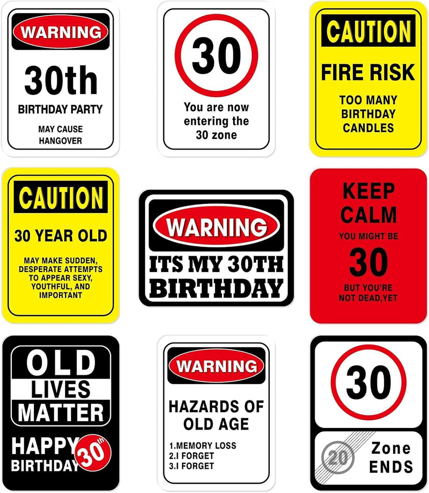 30Th Birthday Decorations – 9 PCS 30 Birthday Decor for Adults 30 Years Old Wall