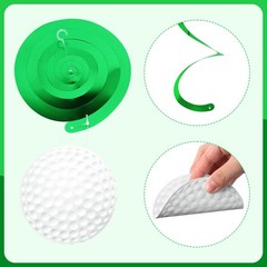 54 PCS Golf Hanging Swirls Party Decorations Theme Cutouts Foil Streamers Wall