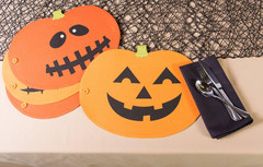 Halloween Party Tabletop Decor, Reusable & Machine Washable Cotton Fabric, Table