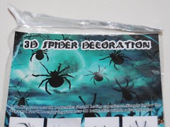 New 120pc Black 3-D Bats and 24 Spiders Decorations with Adhesive Sitckers