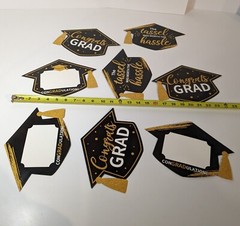2024 Graduation Decorations Set of 26 Pieces, White, Gold and Black Party Decor