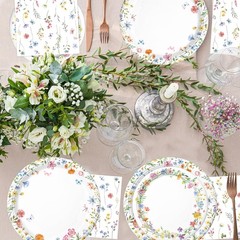 LINHAXM 175 PCS Spring Wildflower Party Decorations include Pink, White