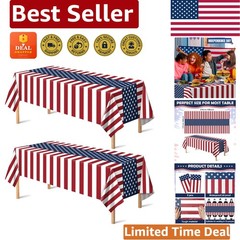 Vibrant 4th of July Decorations – 2 Pack Tablecloths for All Your Celebrations