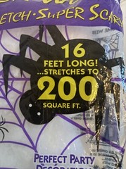 1 Bg Super Stretch Spider Web Halloween Scary Party Prop 16 Ft Long Up to 200 Sq