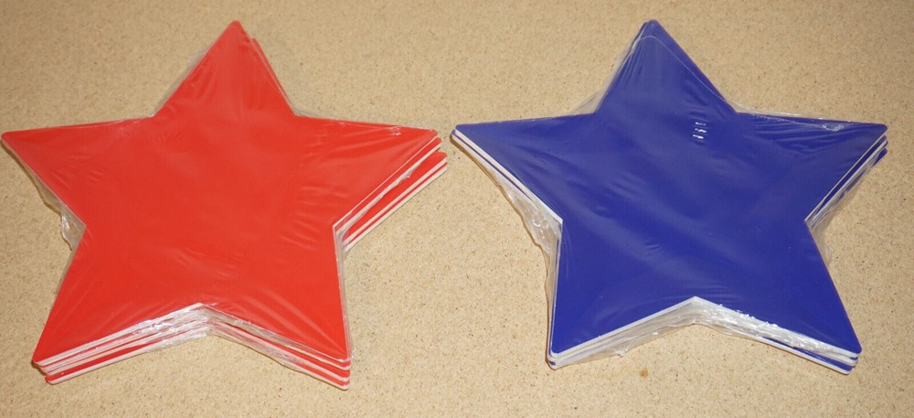 Red & Blue Star Shaped Paper Plates (80 Total, 40 ea.) American Patriotic
