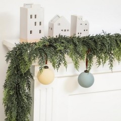 6ft Artificial Christmas Garland, Real Touch Cedar Pine Garland-Pine Wreath 2pc