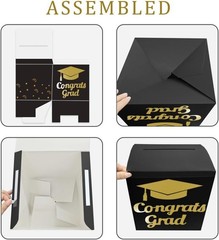 Black Foldable Cardboard Graduation Money Box