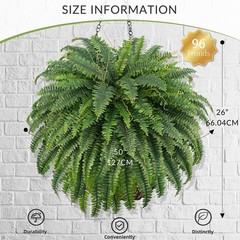 FOREST PRINCE 50″ Artificial Boston Ferns, Fake Bush 1 Pcs, 1 Pcs